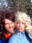 Here we are backcountry skiing with wigs!